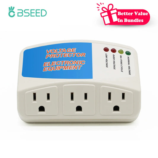 BSEED Surge Protector for Home Appliance 3 Outlet Surge Protector for Refrigerator Voltage Protector for TV Air-Conditioning US