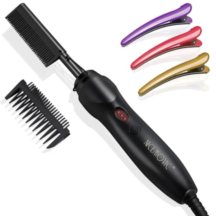 Ceramic Hair Straightener Comb Hot Pressing Brush For Natural Beards