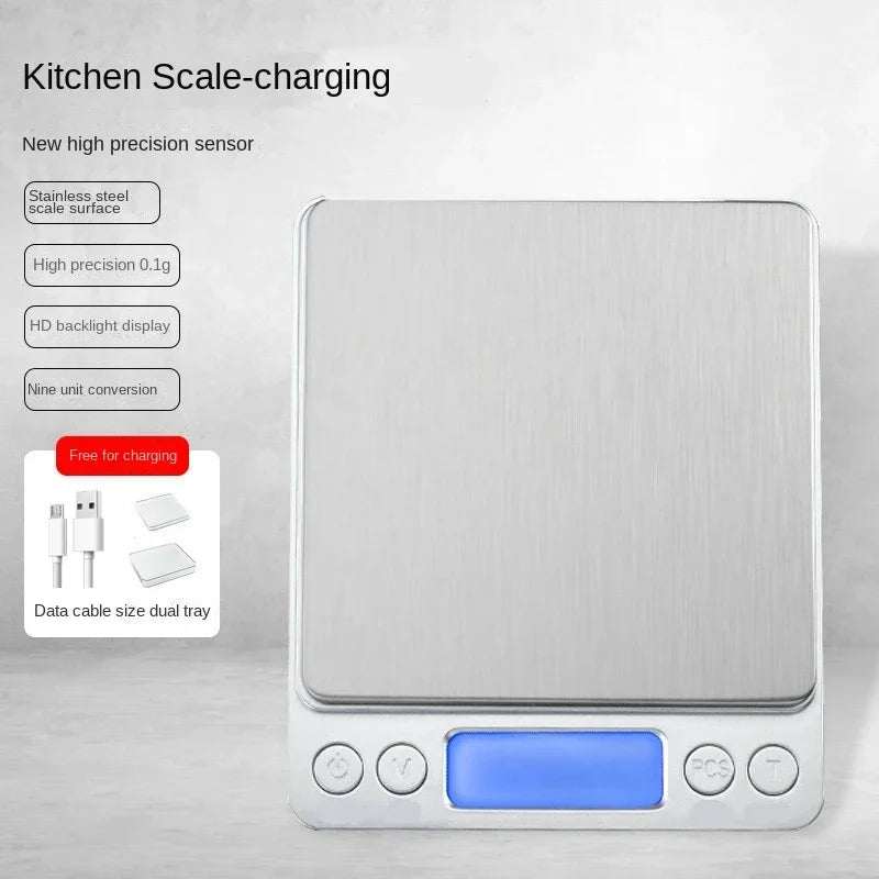 Digital Kitchen Scale Mini Portable Stainless Steel Precision Scale