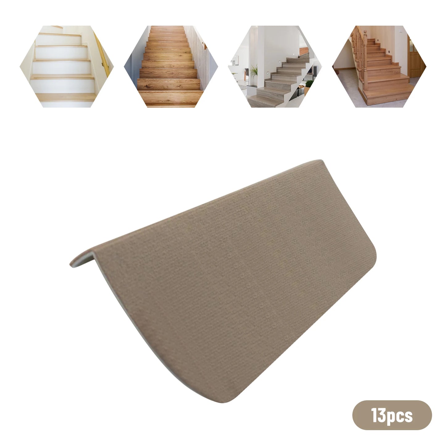 Bymaocar 13 Piece Carpet Stair Treads Non Slip Mats