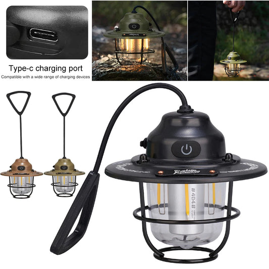 Led Camping Lantern Dimmable Type C Charging Four Mode Light