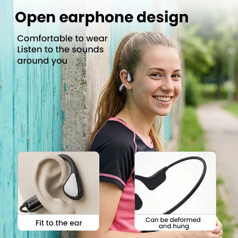 Bone Conduction Wireless Bluetooth Headphones Waterproof With Mic