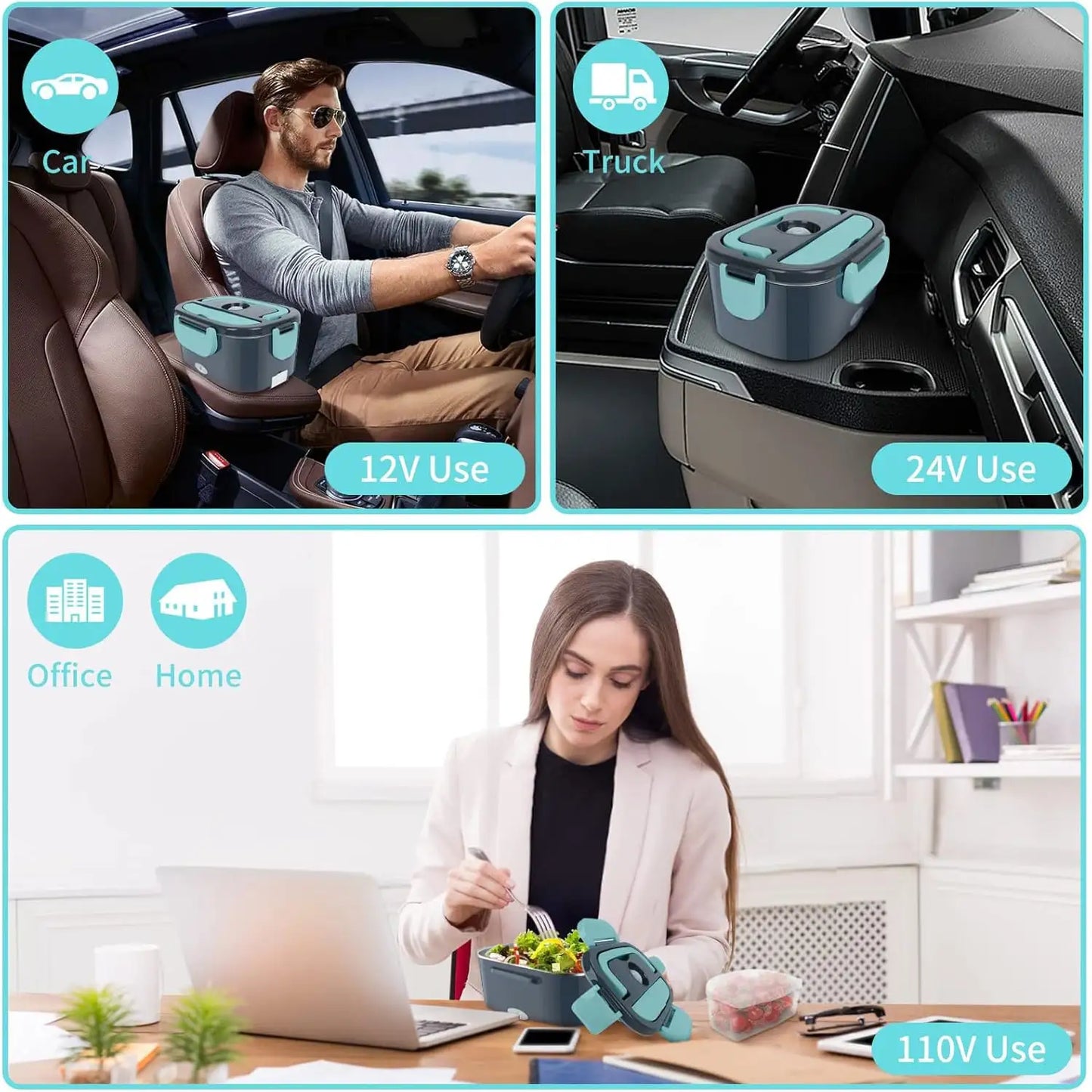 Electric Lunch Box Warmer 60W Portable Car And Home Leakproof