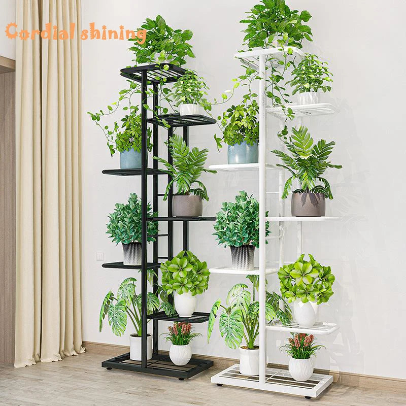MTShining Iron 8 Tier Flower Stand Plant Holder Shelf Organizer