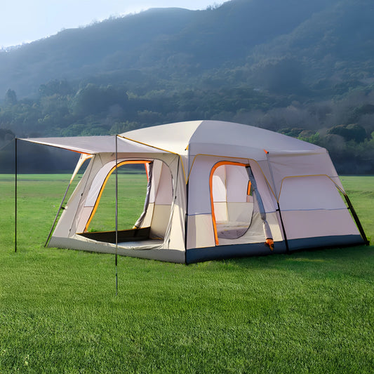 Family Camping Tent With Mosquito Screen And Sunscreen Protection