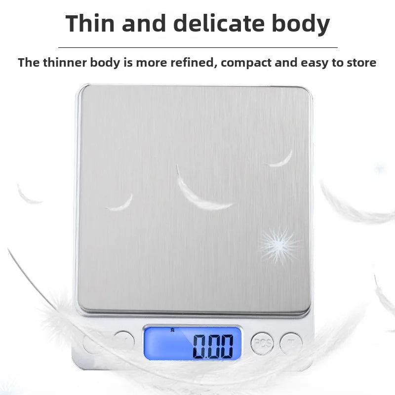 Digital Kitchen Scale Mini Portable Stainless Steel Precision Scale