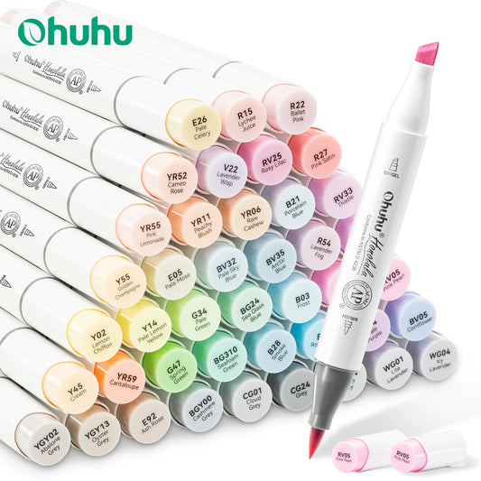 Ohuhu Honolulu 48 Marker Pen Set Refillable Dual Tips