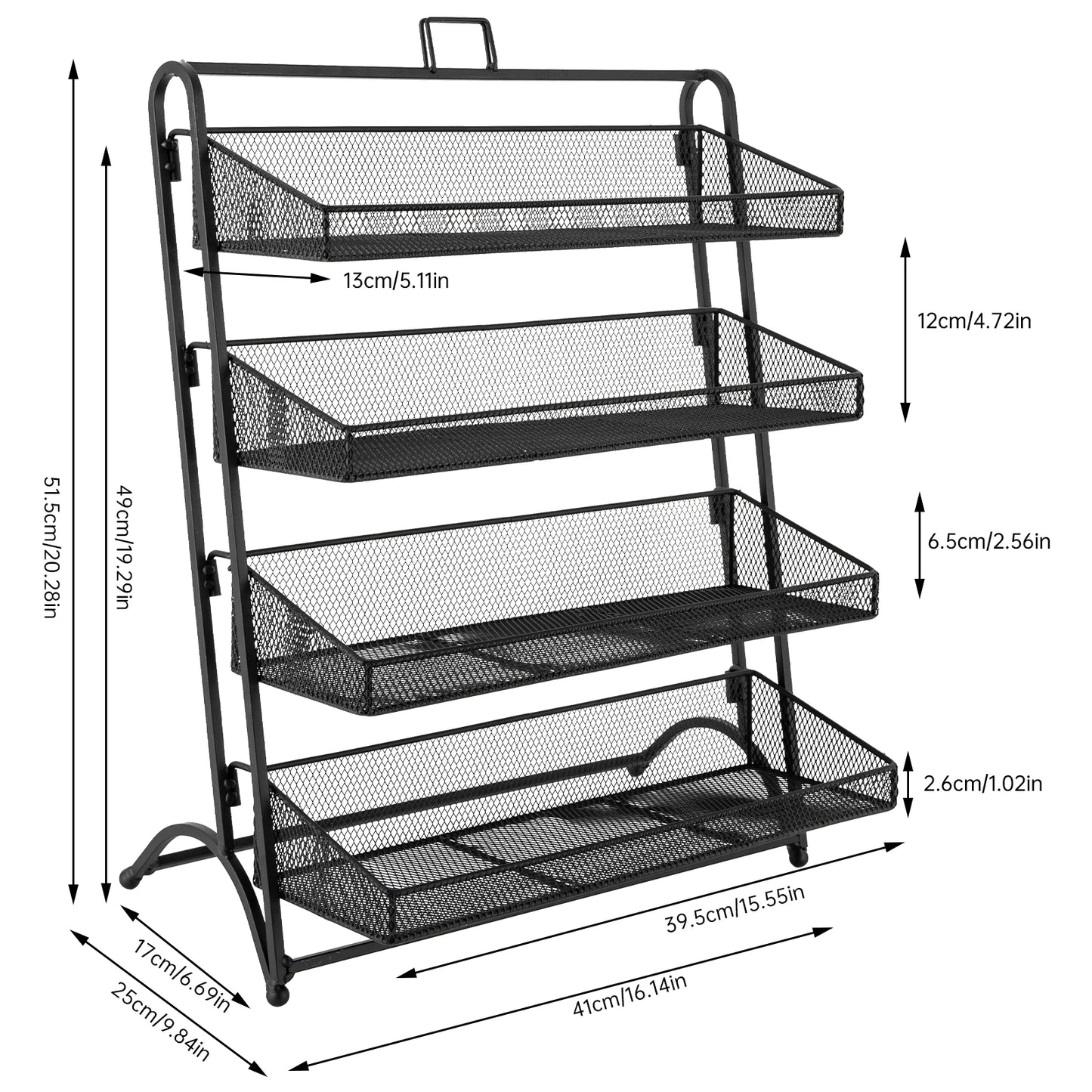Bymaocar 4 Tier Storage Display Rack For Stores And Office