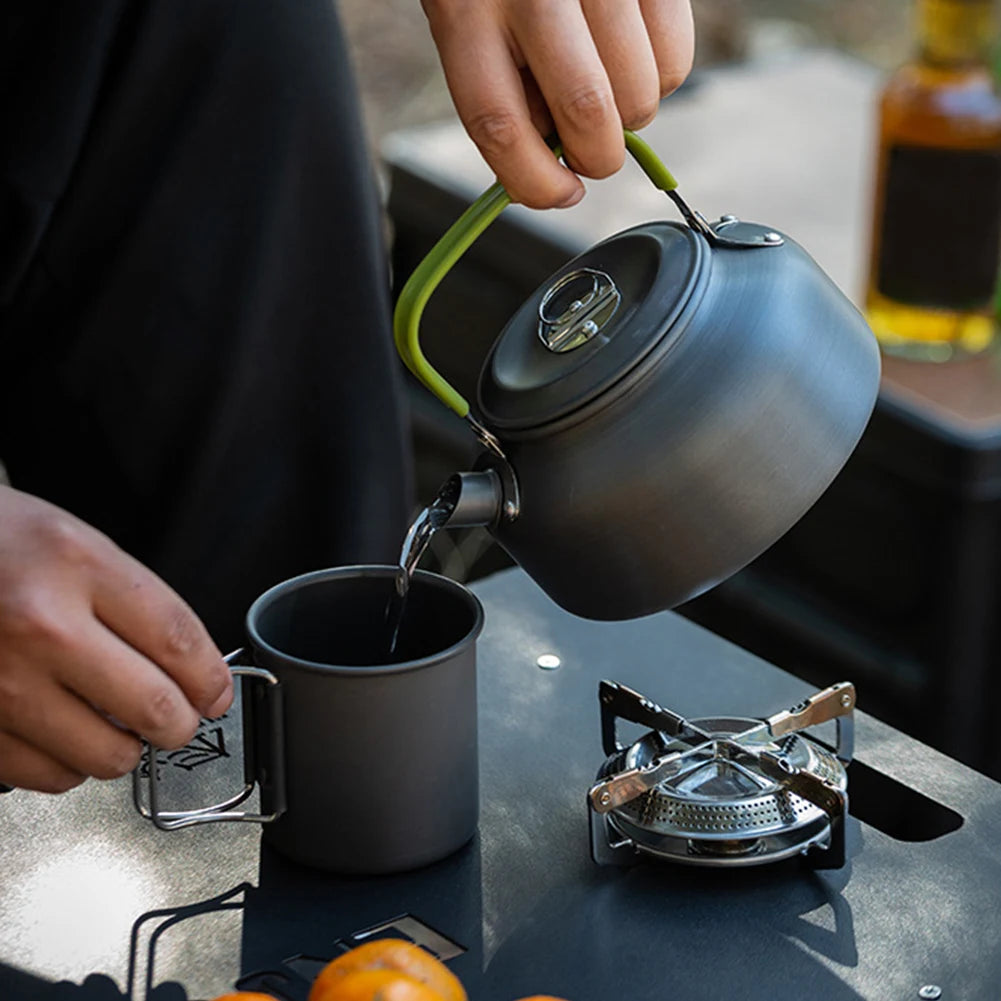 APWIKOGER 3-Piece Camping Cookware Set Portable Pot Pan Kettle