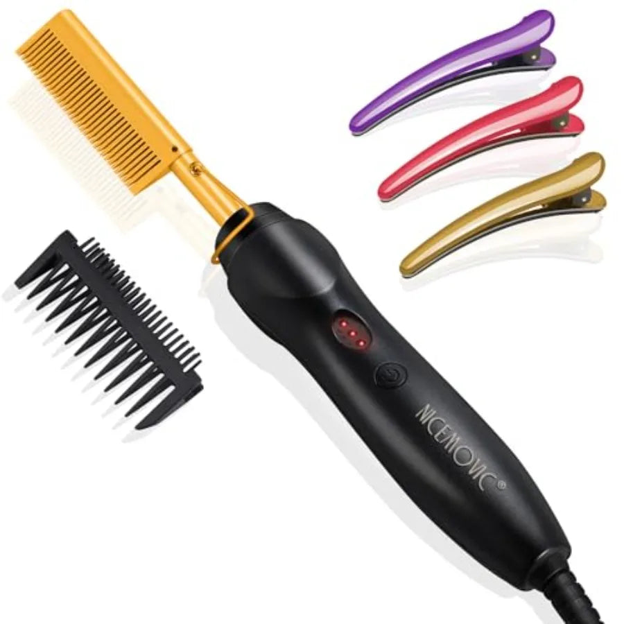 Ceramic Hair Straightener Comb Hot Pressing Brush For Natural Beards