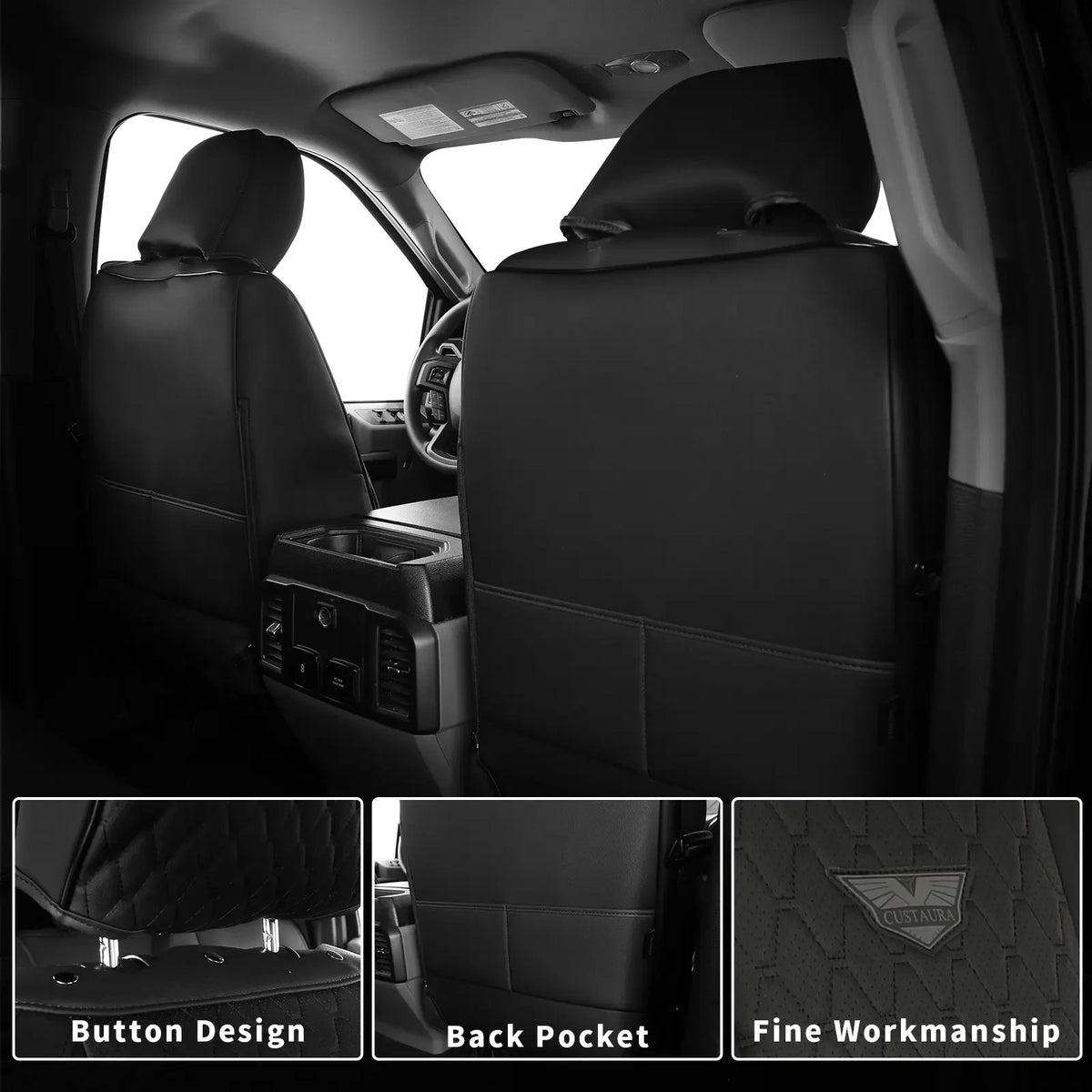 Universal Waterproof Leather Car Seat Covers Full Set For Sedans And SUVs