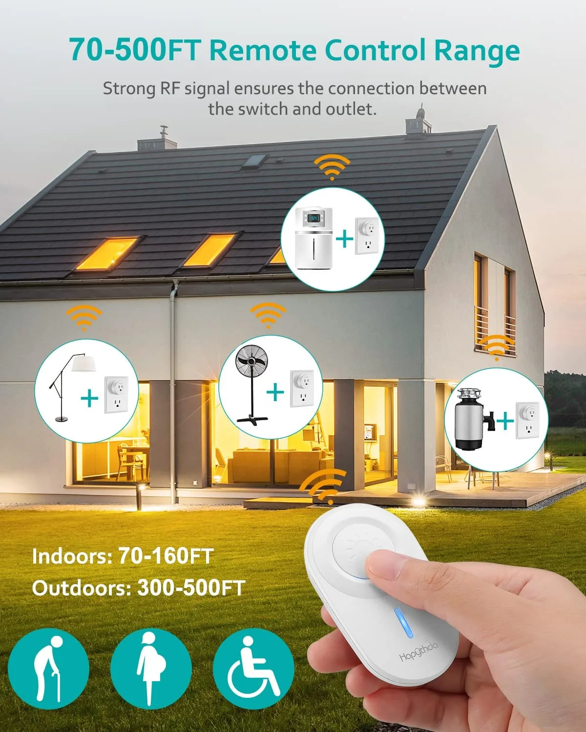 Remote Light Switch 15A No Wiring Needed Smart Plug Adapter