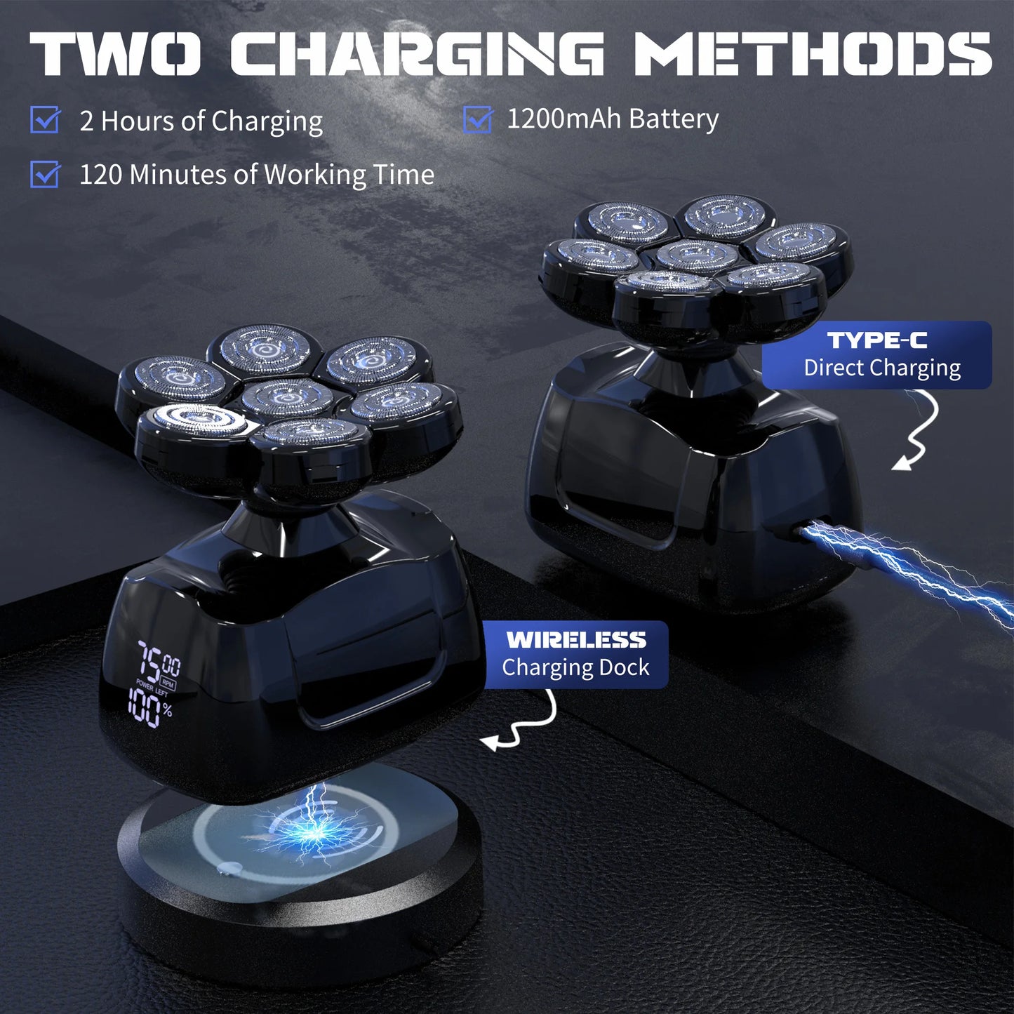 Sejoy Waterproof 6In1 Electric Shaver For Men With Nose Trimmer