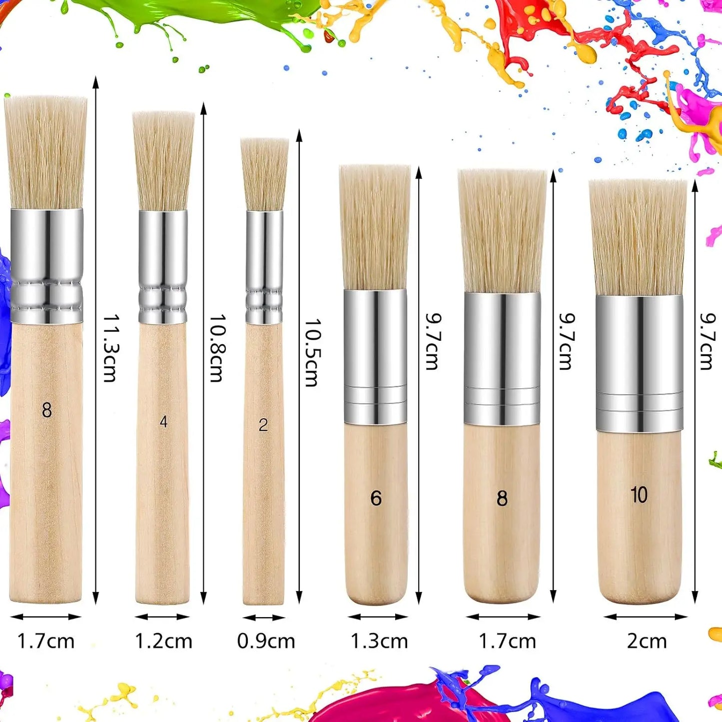 Wooden Stencil Brush Set For Acrylic Oil And Watercolor