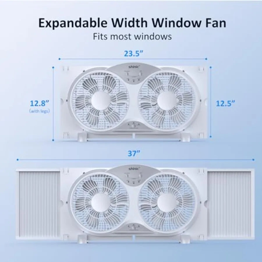 Twin Window Fan For Bathroom And Kitchen Quiet Reversible Airflow