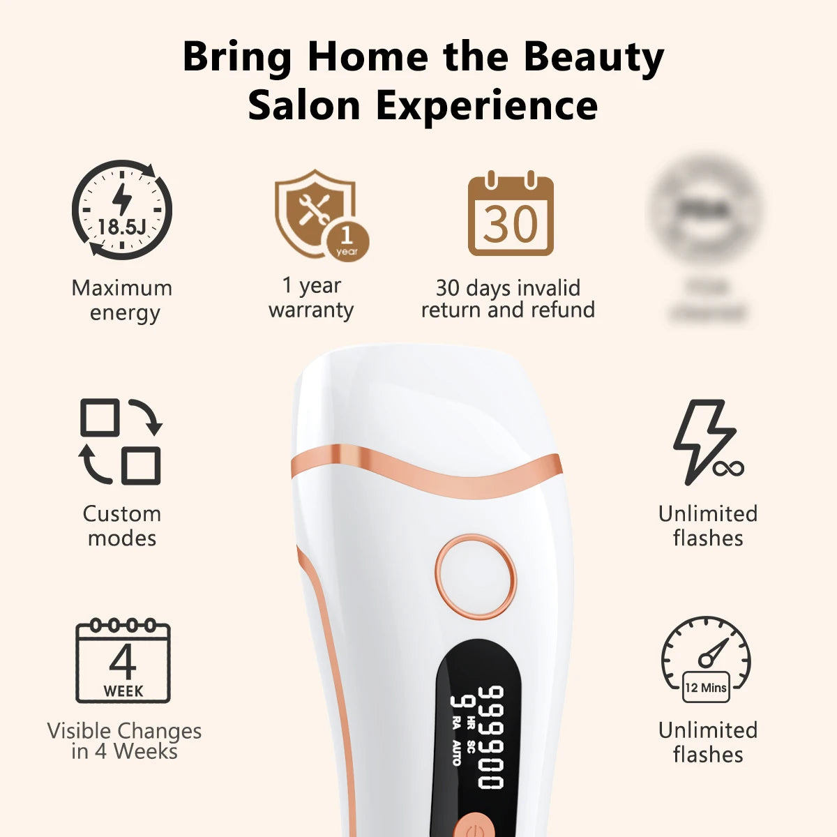 Totmizby IPL Laser Hair Removal Epilator With Trimmer Attachment