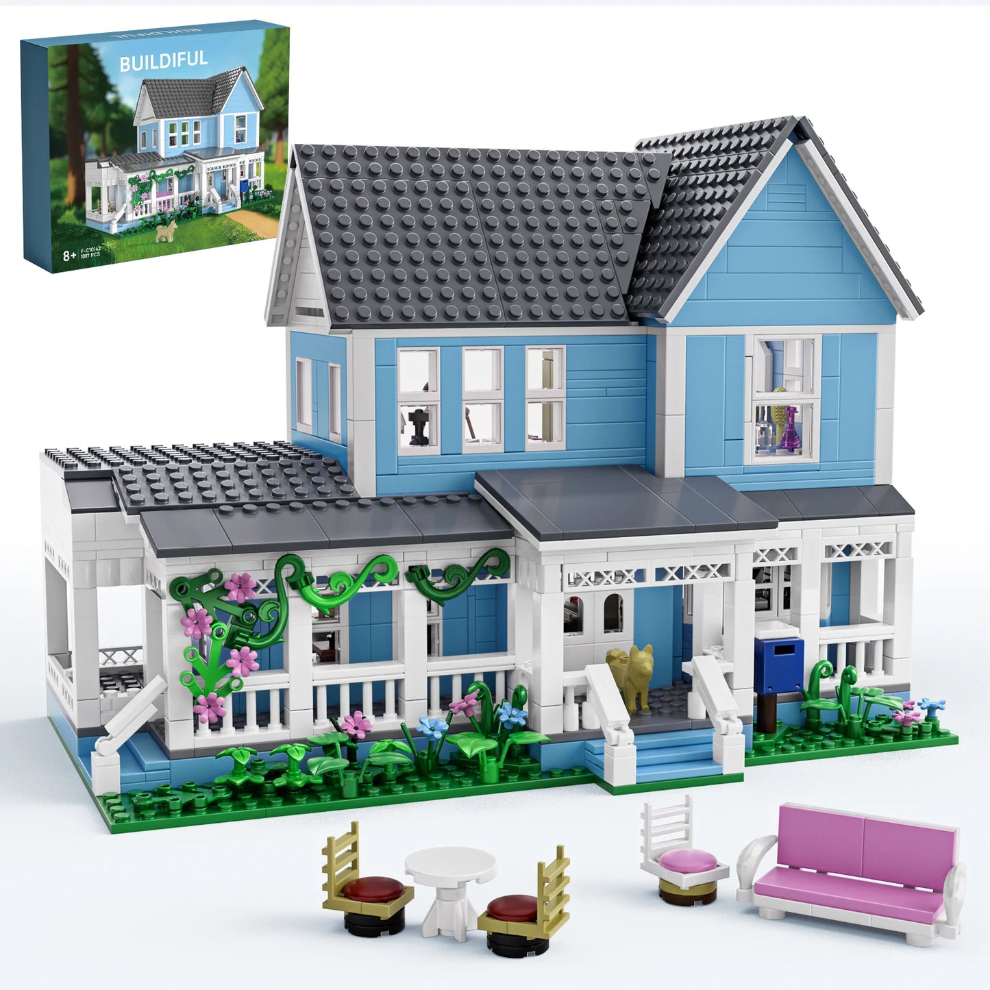 Lorelai House Building Blocks Set Desktop Ornament Palace Architecture Decor