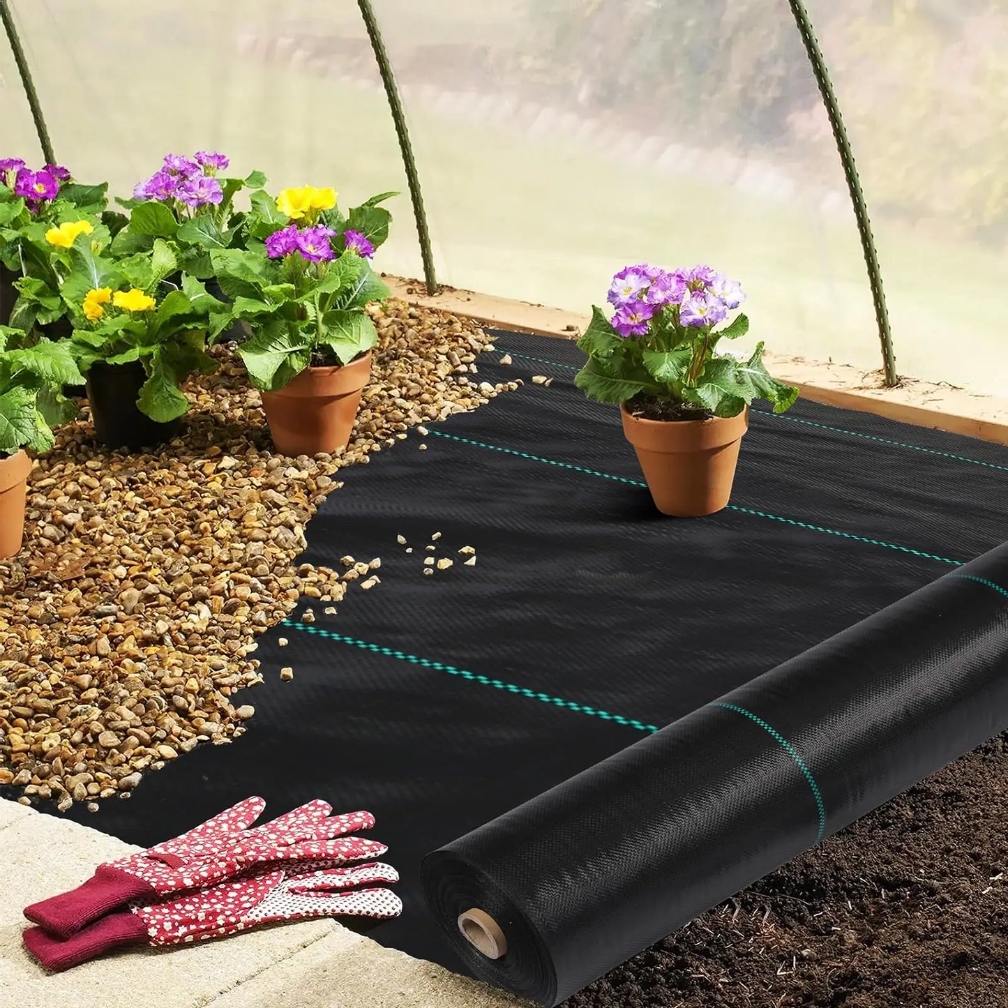 HiMISS Heavy Duty Weed Barrier Landscape Fabric Garden And Driveway