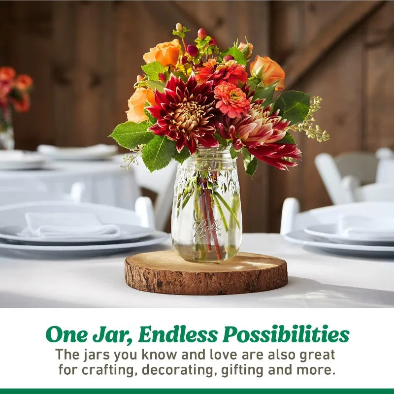 Mason Jars For Canning With Lids And Bands 12 Pack