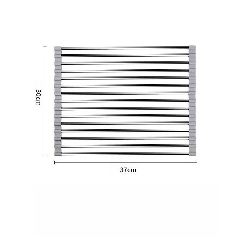 Foldable Dish Drainer Roll Up Rack Kitchen Sink Organizer