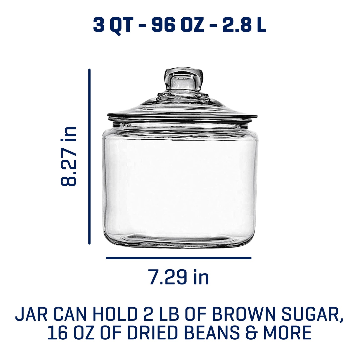 Glass Jar With Lid For Pantry Storage And Showcase