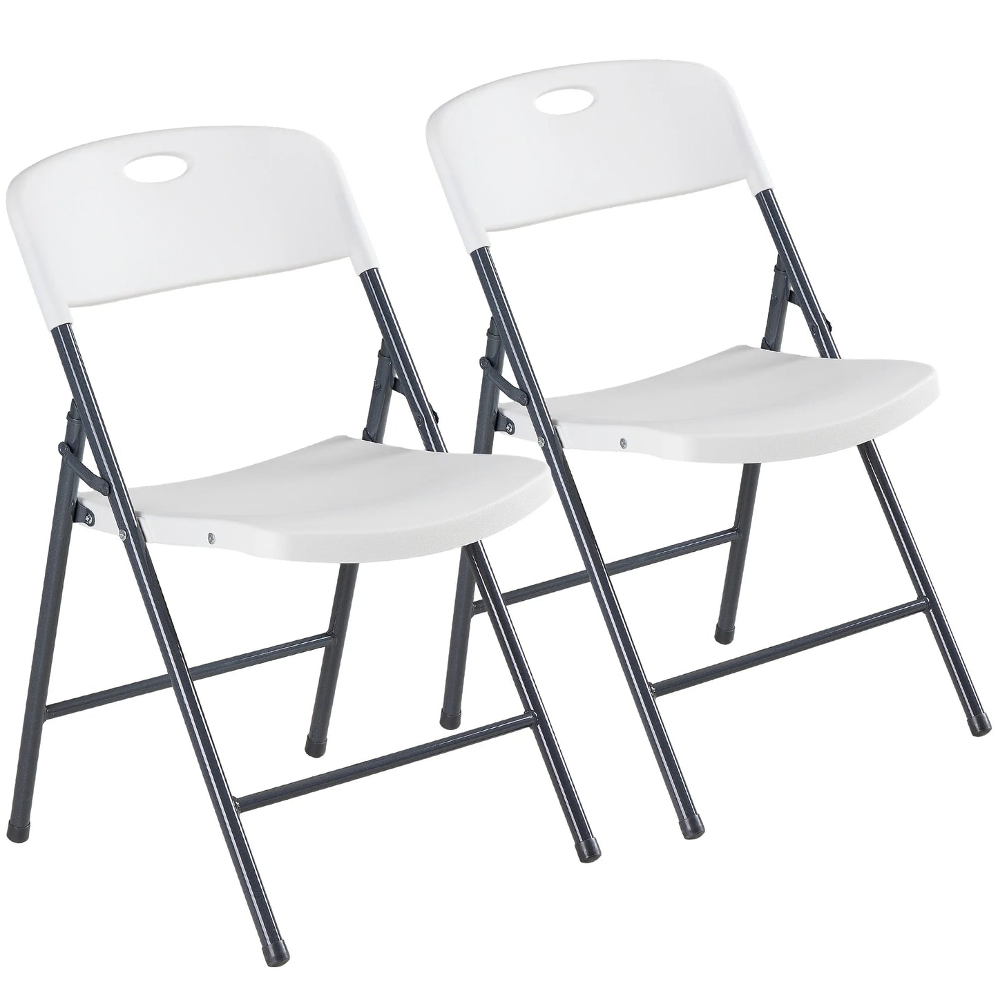 JHK 2/4/6 Pack Plastic Stackable Folding Chairs Portable Dining Chairs Set Heavy Duty with Ergonomic Back Easy to Use for Home