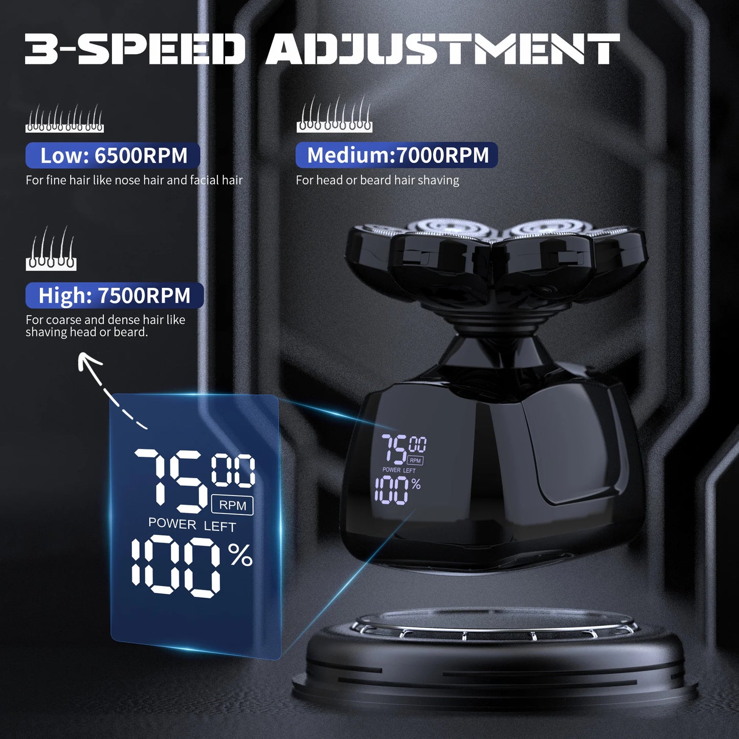 Sejoy Waterproof 6In1 Electric Shaver For Men With Nose Trimmer