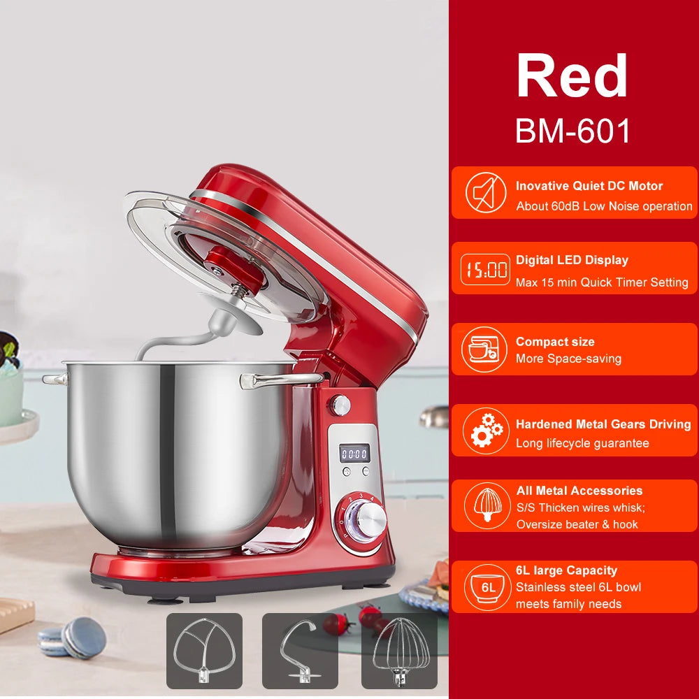 Biolomix Kitchen Stand Mixer With Dough Hook And Wire Whisk