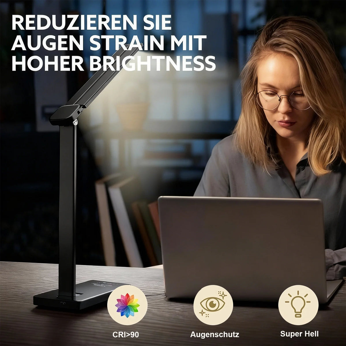 DUMILOO Double Head LED Desk Lamp with USB Charging