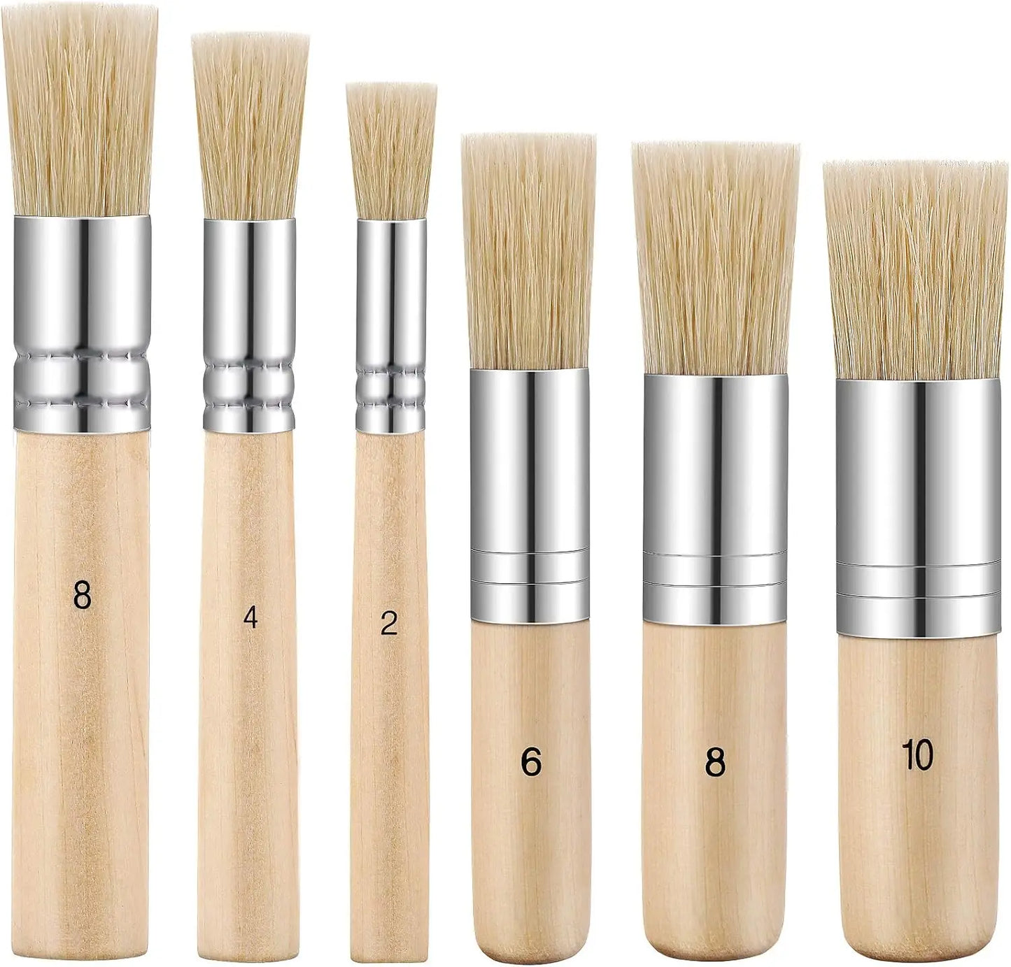 Wooden Stencil Brush Set For Acrylic Oil And Watercolor