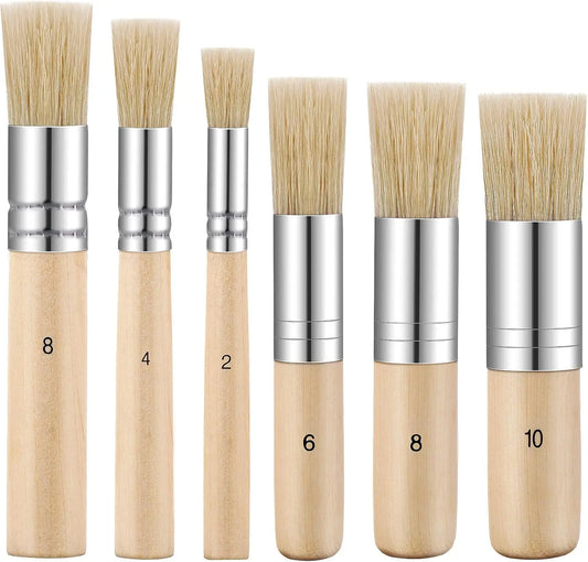 Wooden Stencil Brush Set For Acrylic Oil And Watercolor