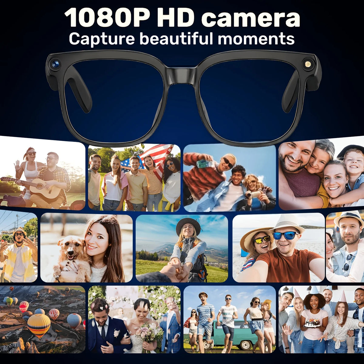 Smart Camera Glasses With HD Recording Bluetooth Translation And Calls
