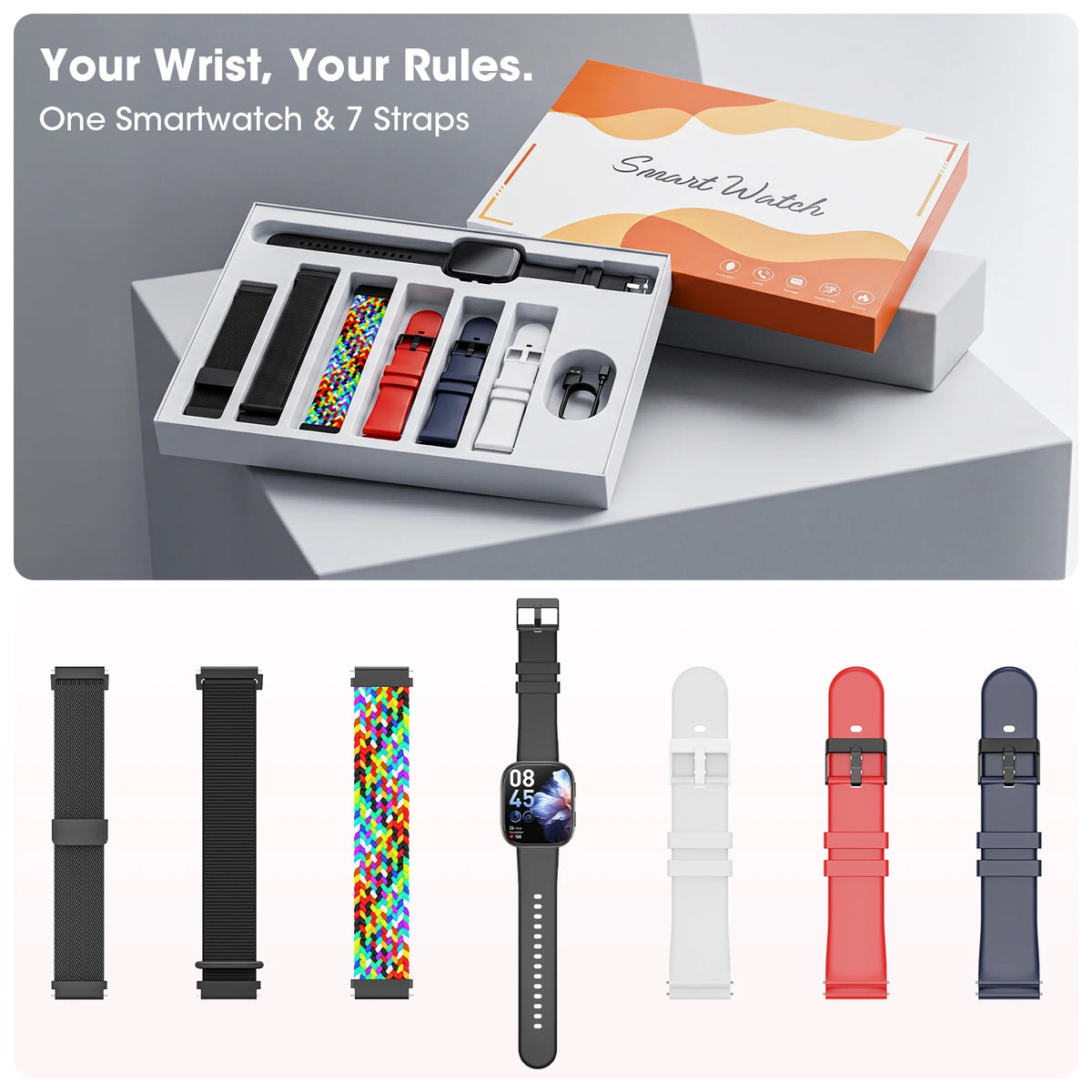 Bluetooth Calling Smartwatch Fitness Tracker Heart Rate SpO2 Sleep Monitor