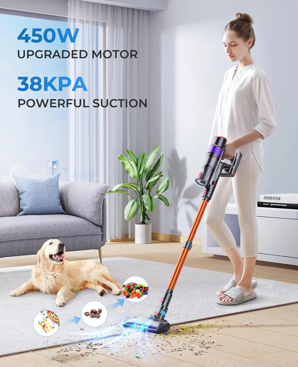 LARESAR Elite 8 Cordless Vacuum Cleaner Handheld With Detachable Battery