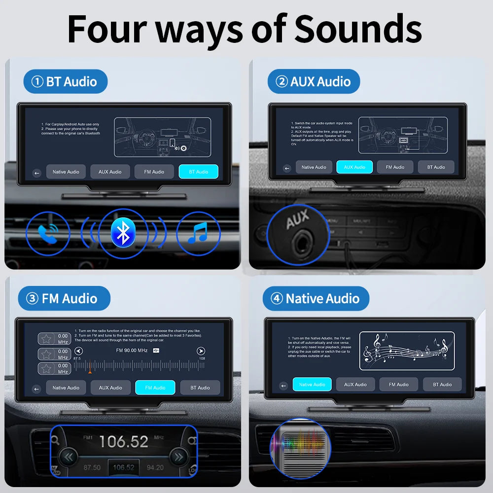 Imagebon 4K ADAS Dashcam With CarPlay Android Auto GPS AI