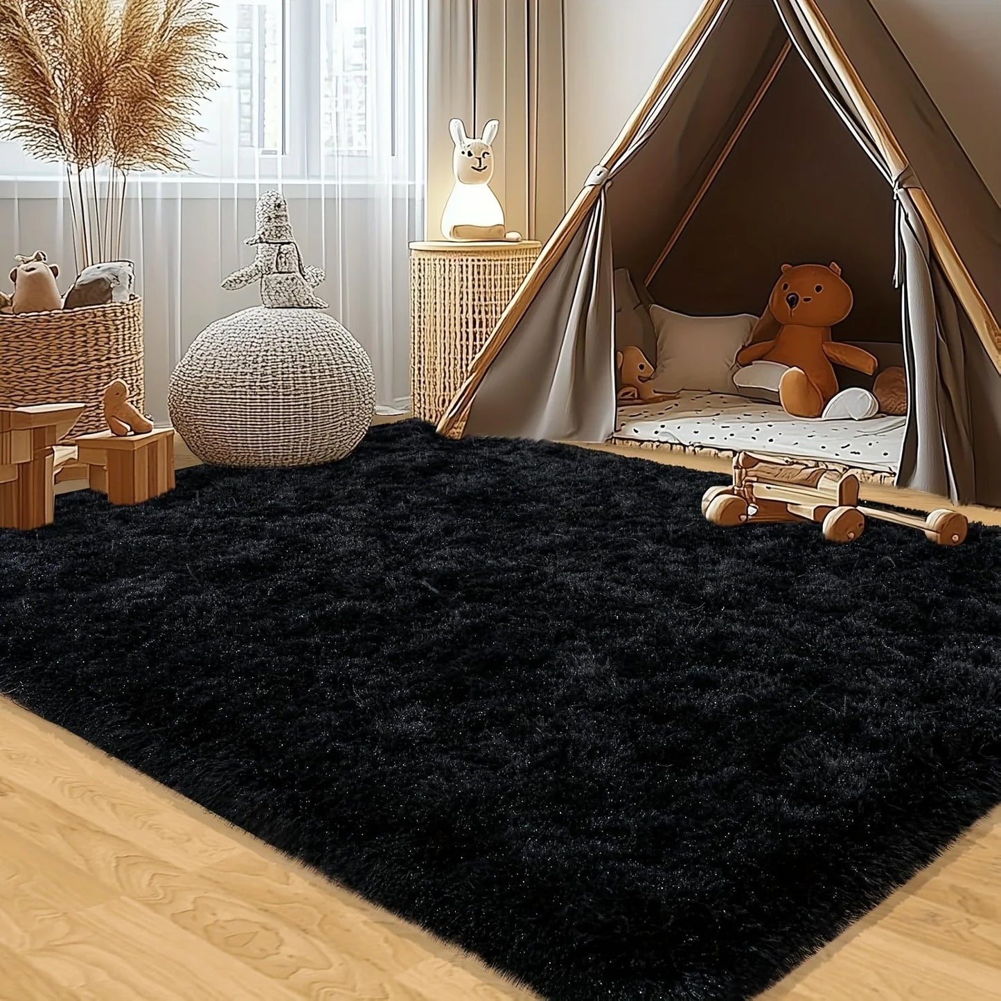 Plush Geometric Area Rug For Living Room And Bedroom