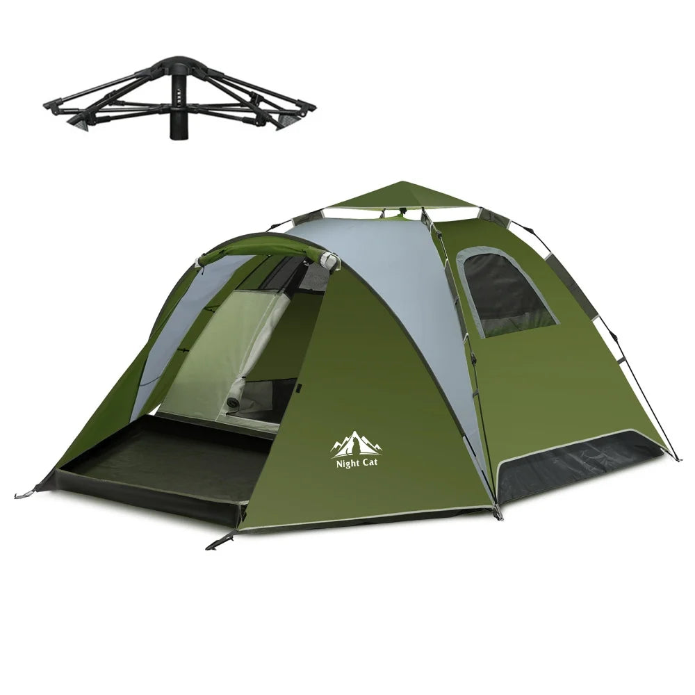 Night Cat Pop Up Tent Automatic Waterproof Rainfly