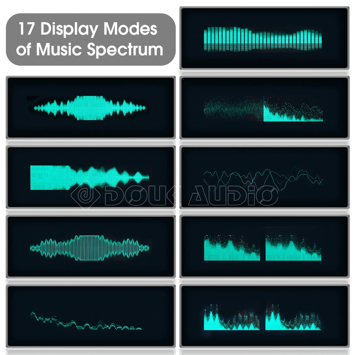 Stereo VFD Music Spectrum Sound Level Indicator Display Home Decor Clock Microphone+Line Audio VU Meter Dot Matrix