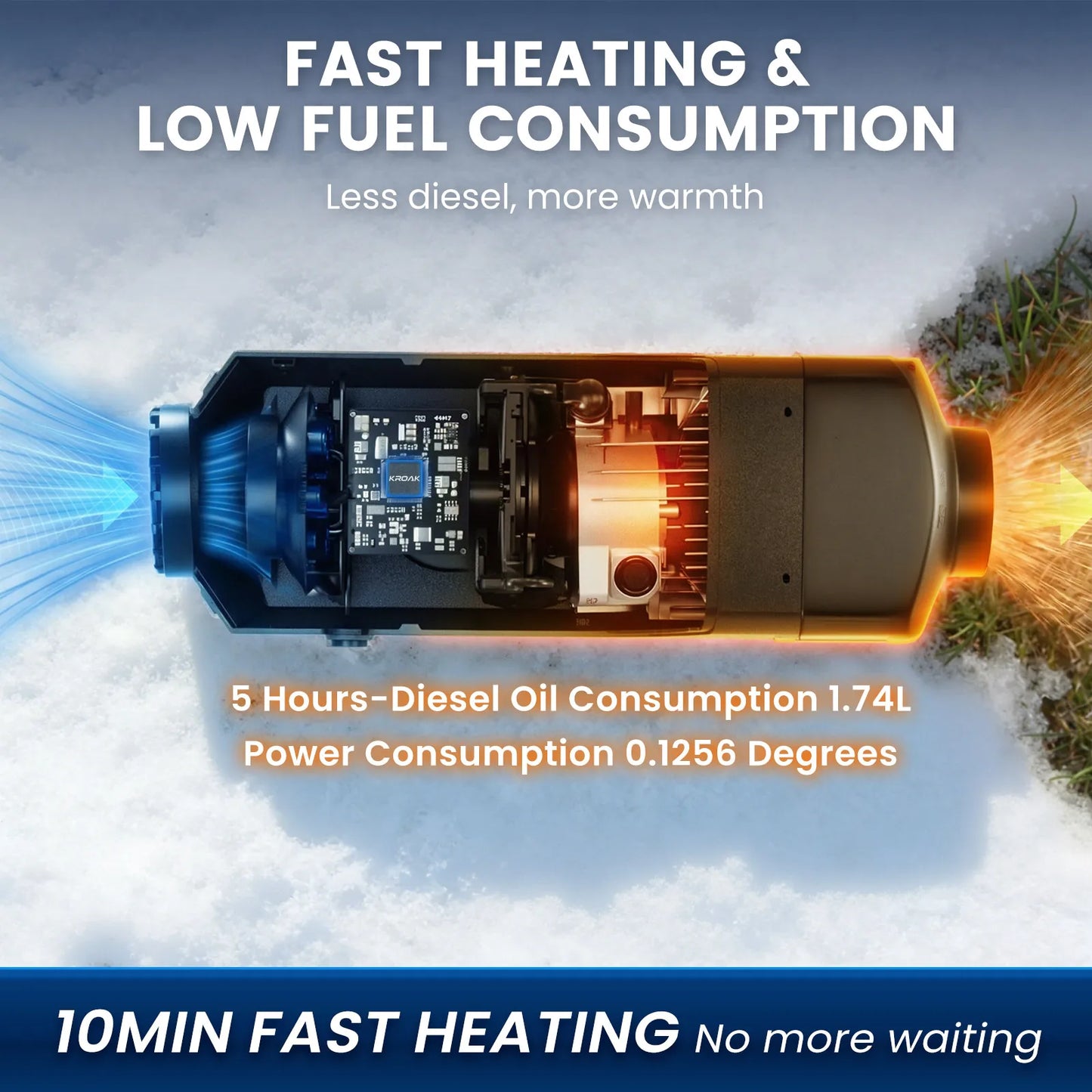 KROAK Diesel Air Heater With LCD Switch For Vehicles