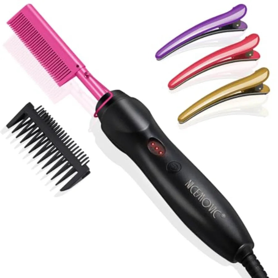 Ceramic Hair Straightener Comb Hot Pressing Brush For Natural Beards