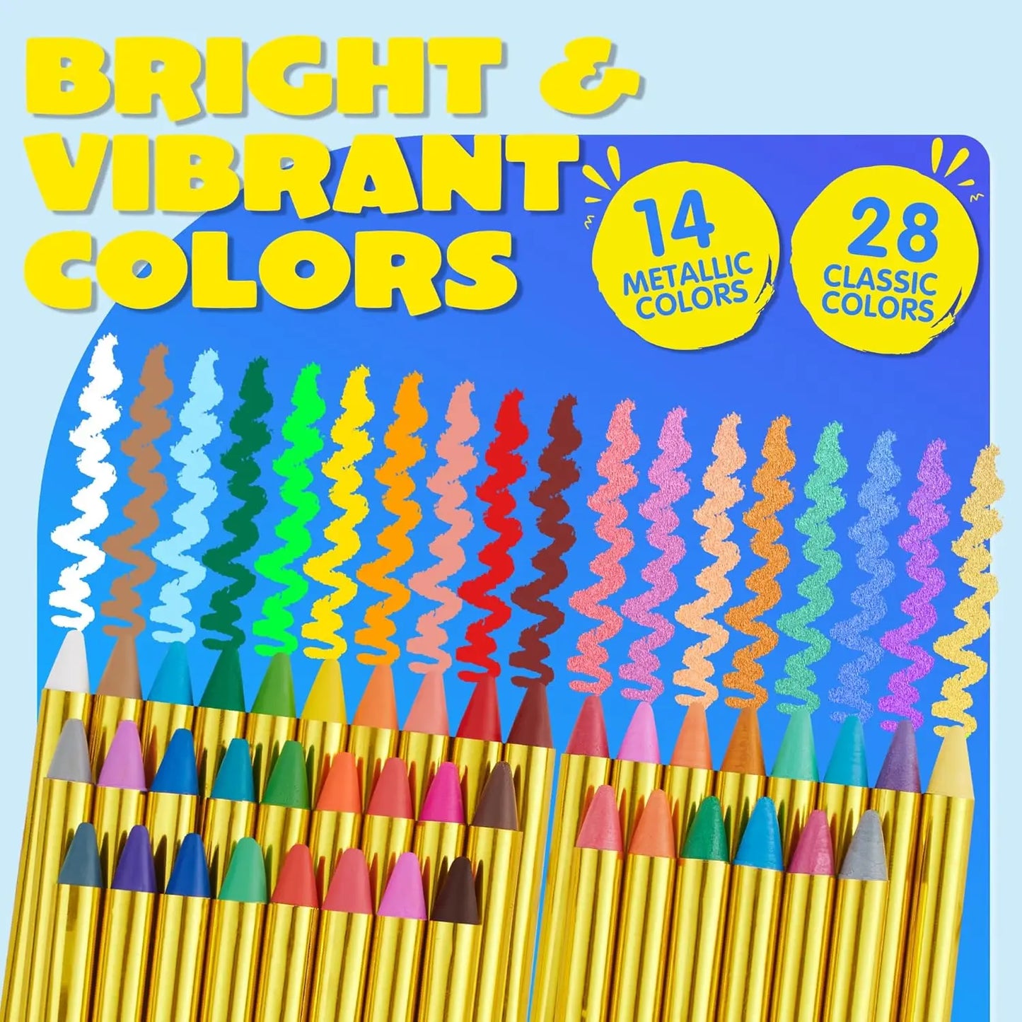 Joyfy 42 Piece Face And Body Paint Crayons Kit Pro