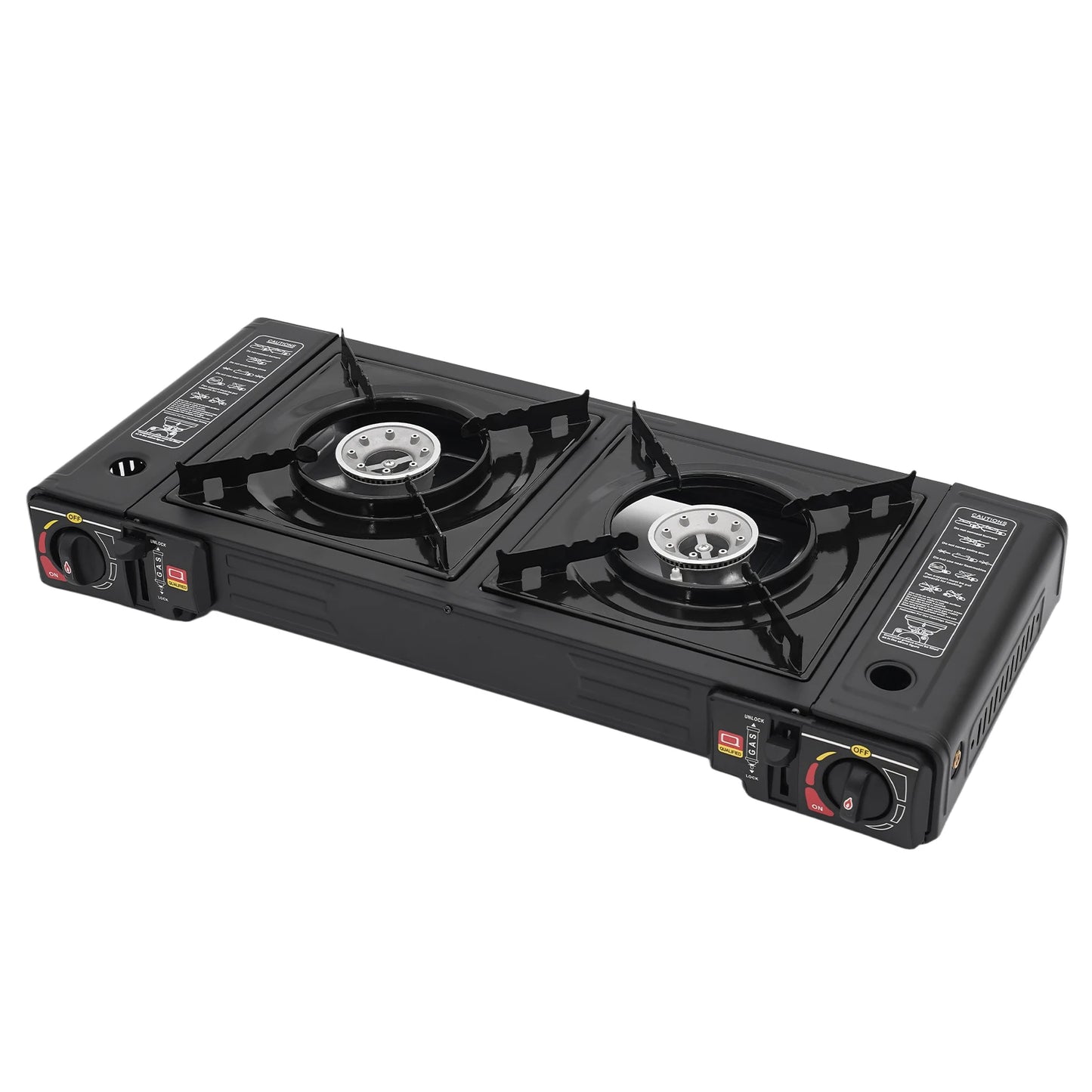 Double Burner Portable Gas Stove 2X2500W With Piezo Ignition Case