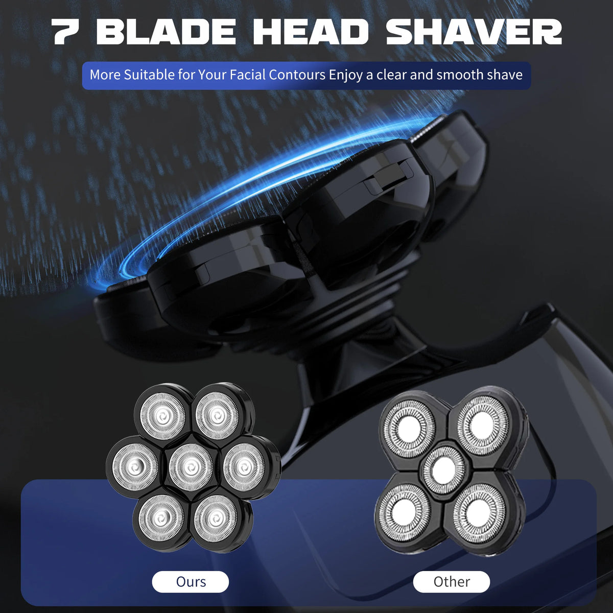 Sejoy Waterproof 6In1 Electric Shaver For Men With Nose Trimmer