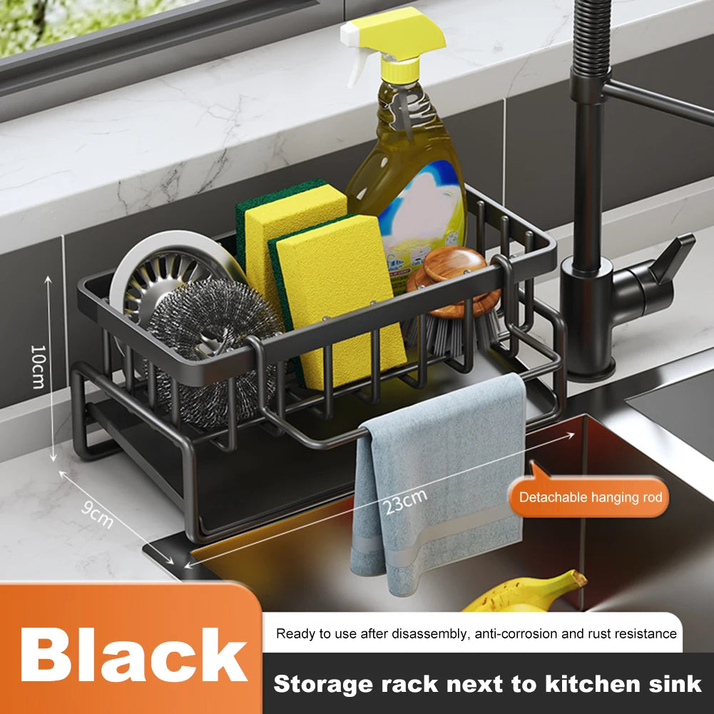 Over The Sink Rustproof Kitchen Sink Organizer With Self Draining Tray