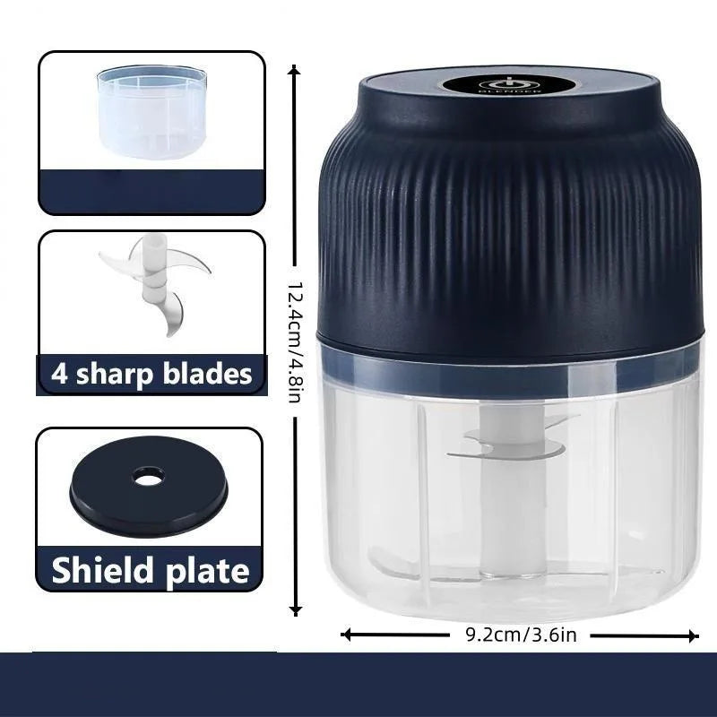 Electric Garlic Chopper Cordless With Four Sharp Blades 300ML