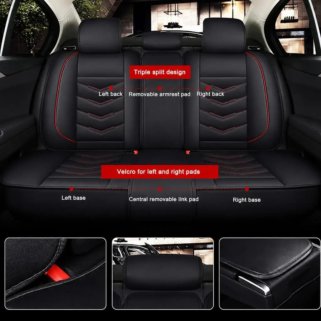 Universal  Anti-Slip Durable PU Leather Car Seat Covers 5 Seats 2 Front Cover Rear Full Set Pads for Chevrolet