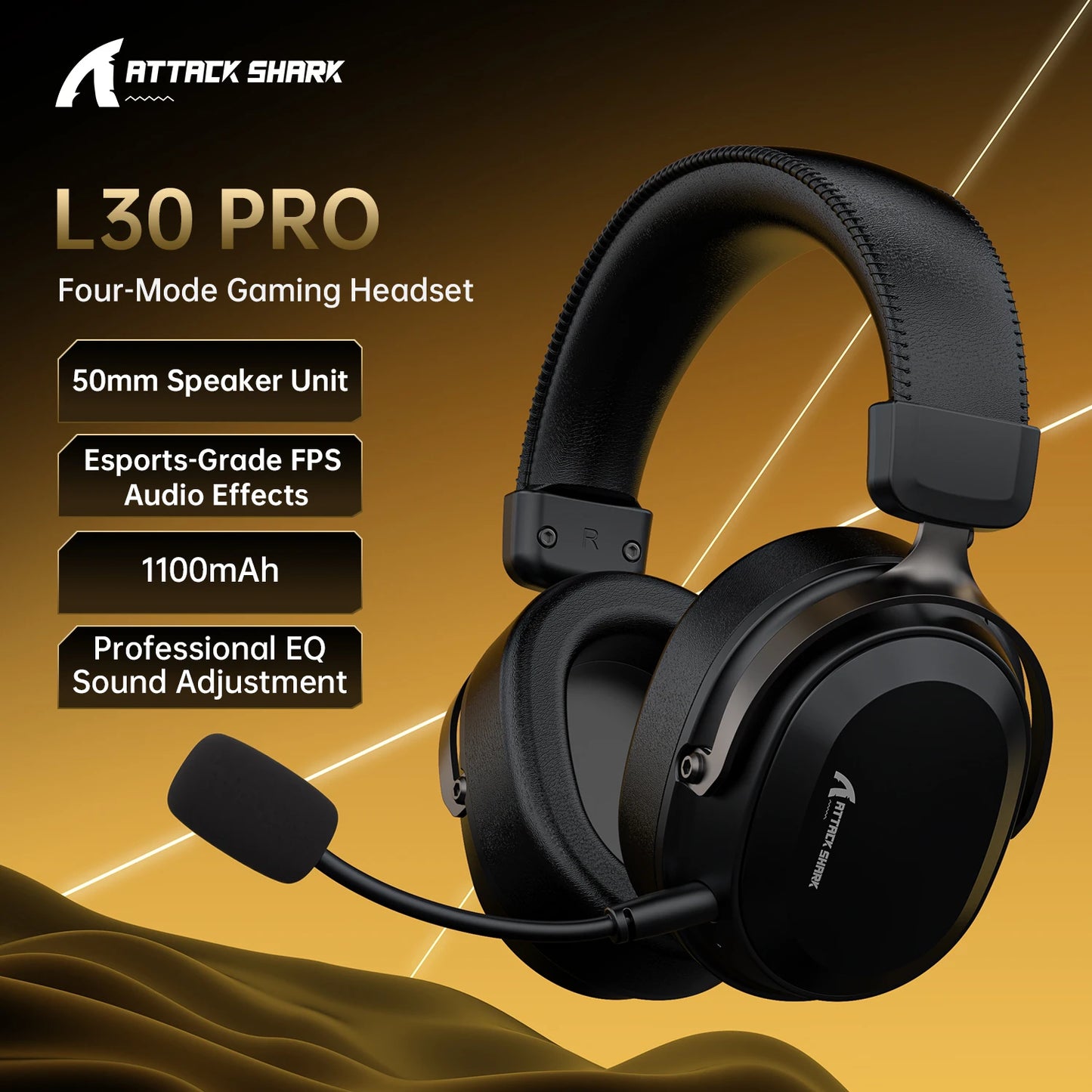 Attack Shark L30PRO Wireless Gaming Headset 7 1 Surround Sound