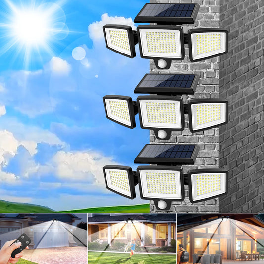 SZRSTH 3 Pack Solar Lights 2800LM Motion Sensor Security Lights