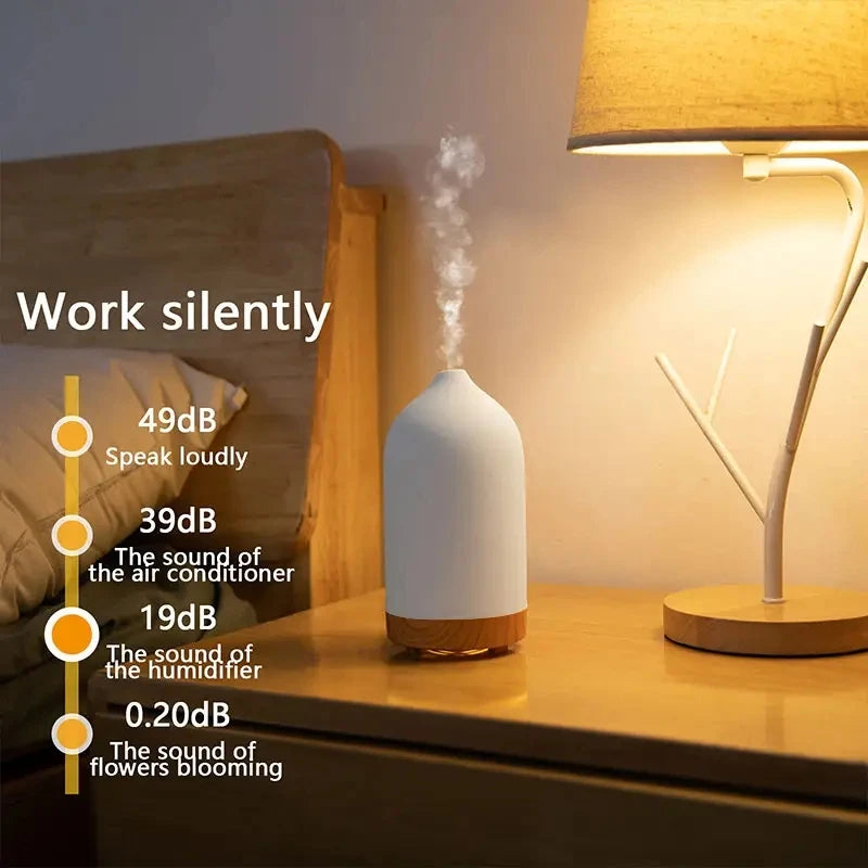 PDQ Ceramic Air Humidifier Aromatherapy Diffuser With LED Lights