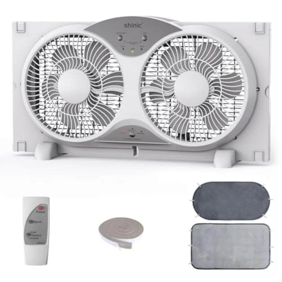 Twin Window Fan For Bathroom And Kitchen Quiet Reversible Airflow